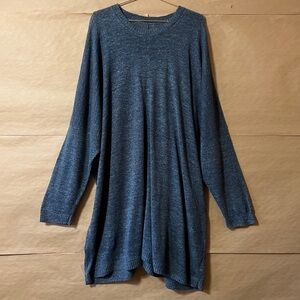 Eskandar Linen Melange Knit Sweater Dress Tunic Popover Oversized One Size